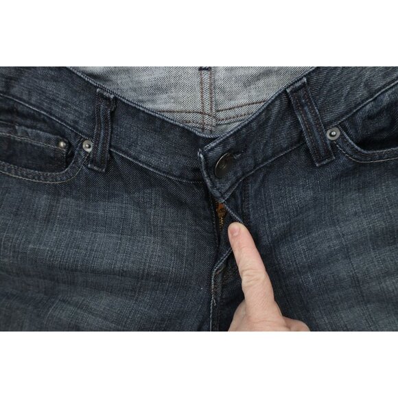 Vtg Y2K Express X2 Womens 8R Faded Stella Full Leg Flared Stretch Denim Jeans - Picture 6 of 13